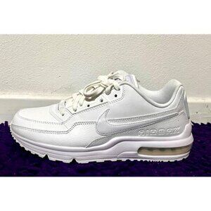 🆕Nike Men’s White/White/White Leather Premium Lifestyle Running Sneakers